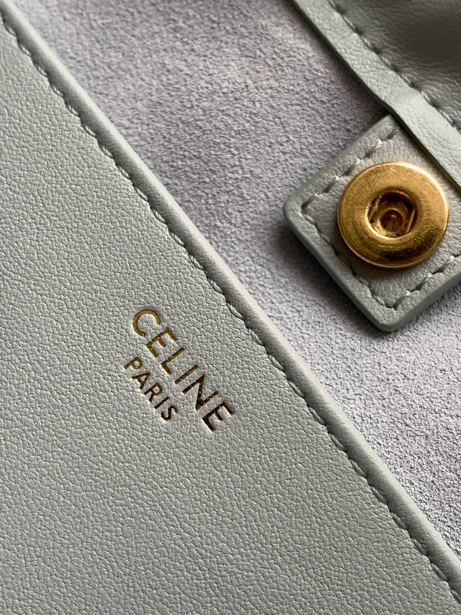 Сумка на завязках Celine Cuir Cabas - Маленькая - Нежно-голубая