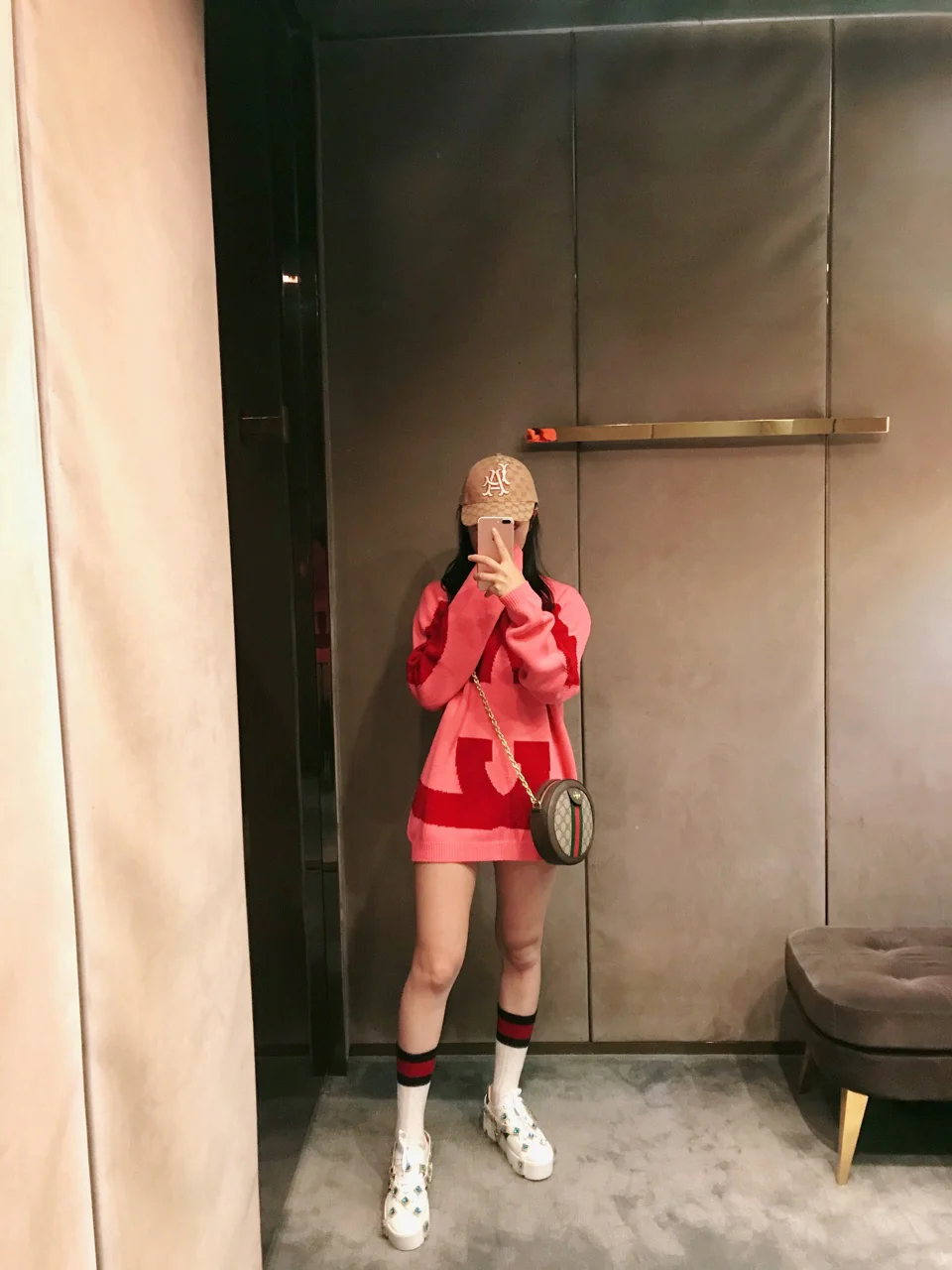 Круглая сумка Gucci Ophidia - сумка через плечо - канва с монограммой