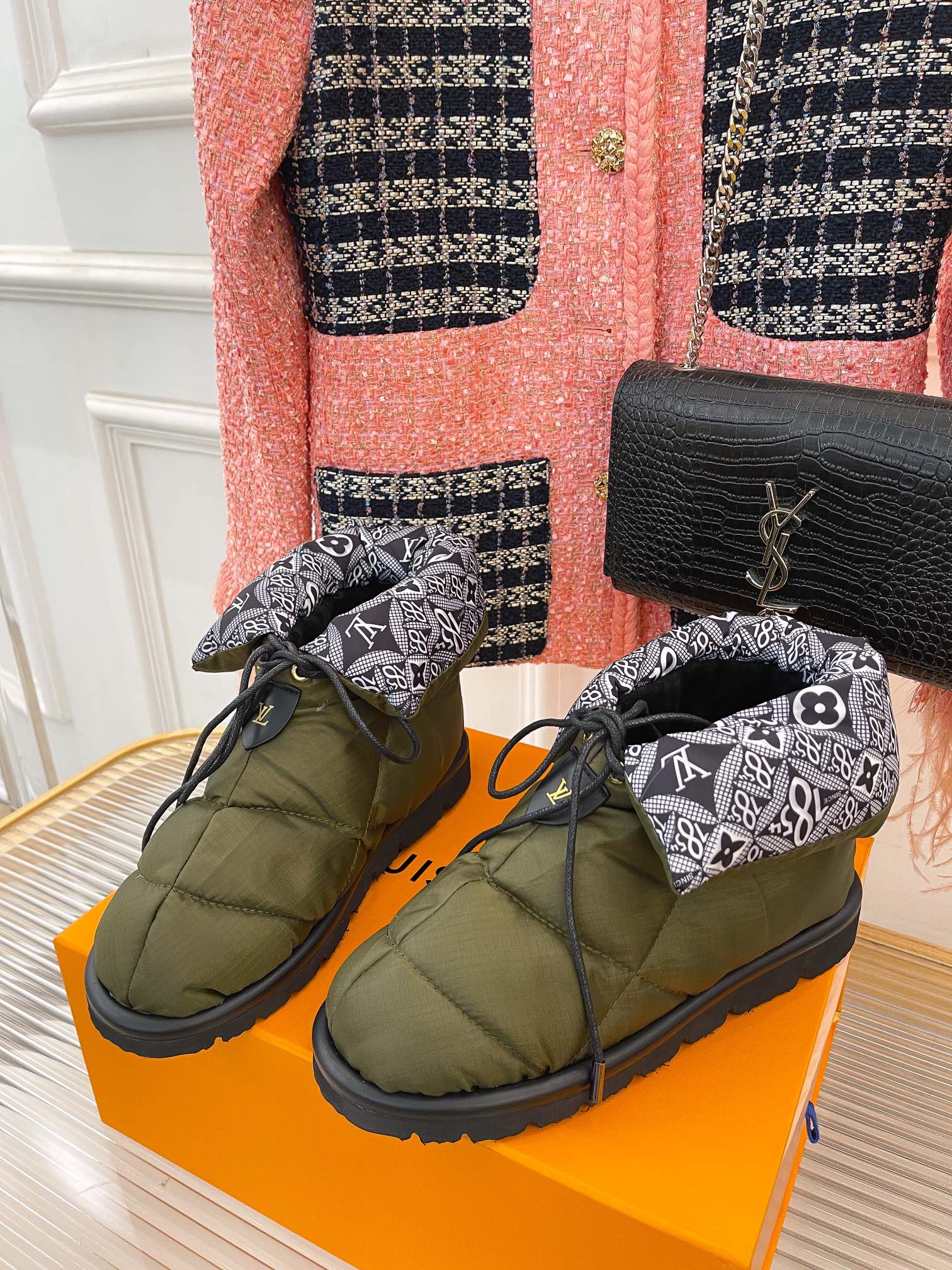 Снежные ботинки LV - цвет хаки