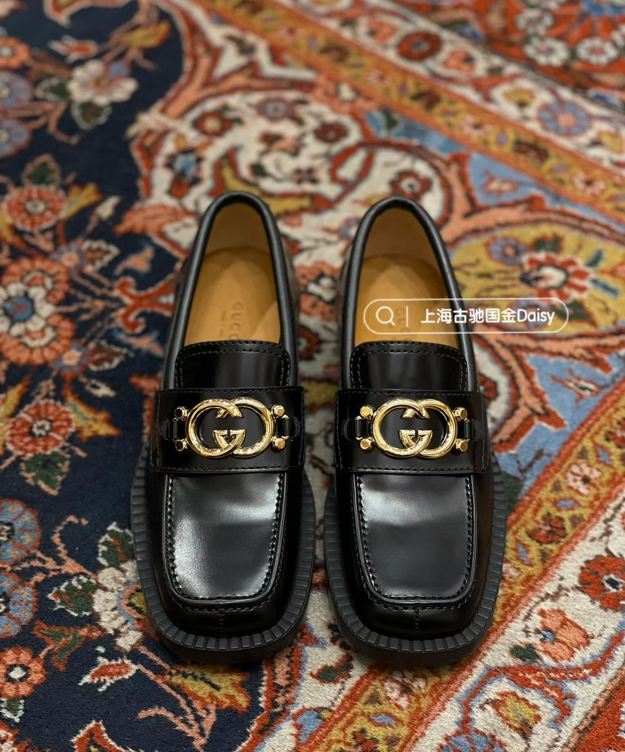 Gucci - Лоферы с логотипом Double G - Черные