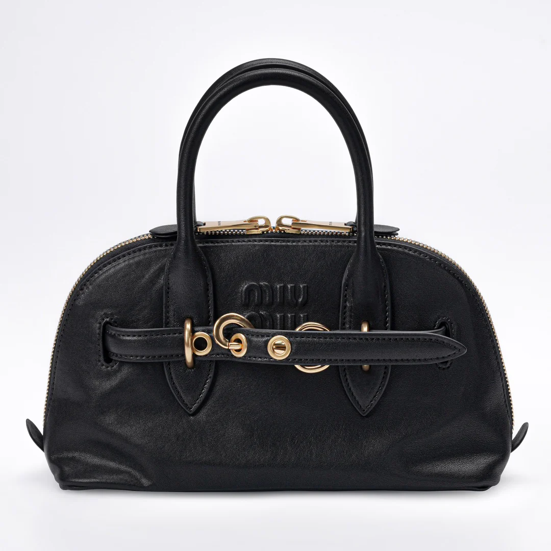 Сумка Miu Miu Aventure из кожи наппа - Черная - Маленькая