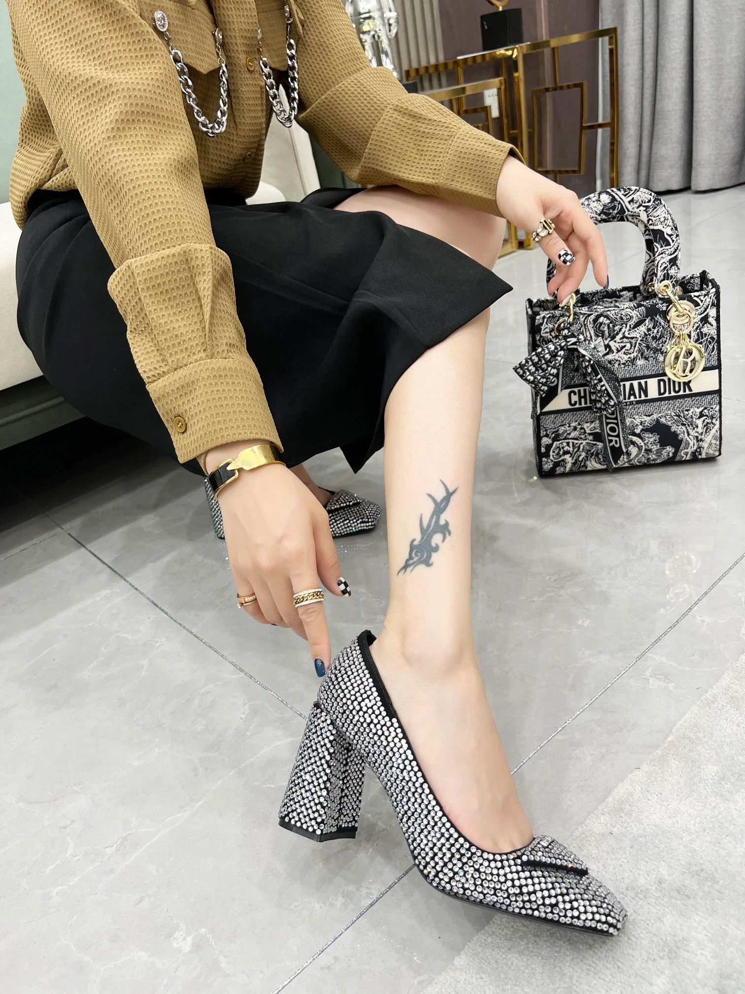 Туфли Prada - Prada - туфли на высоком каблуке, украшенные бриллиантами