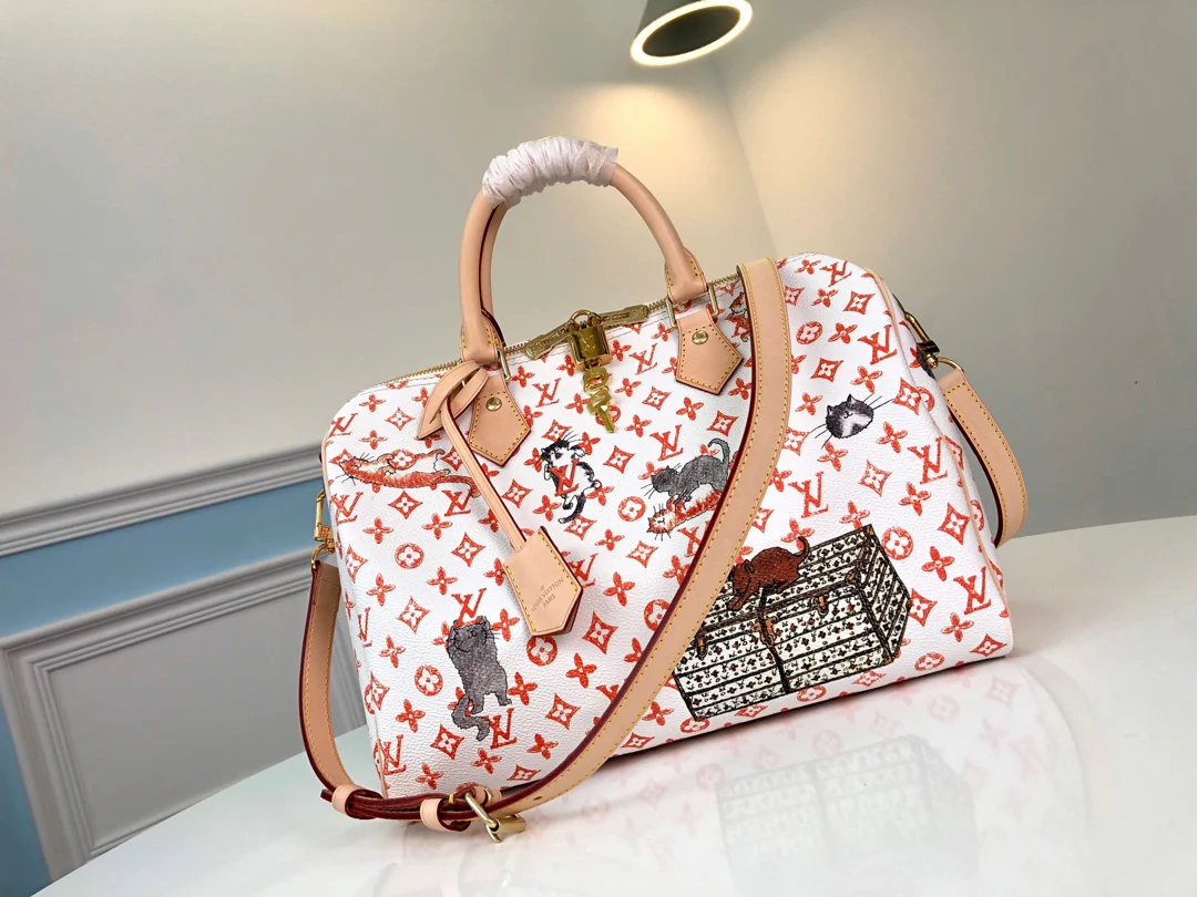 m44400-LV-2019 Коллекция ранней весны - Speedy 30 - Бостонская сумка - Белая