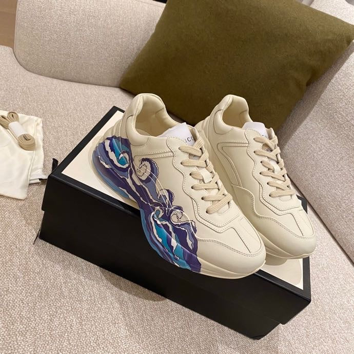 Массивные кроссовки Gucci - унисекс - 3