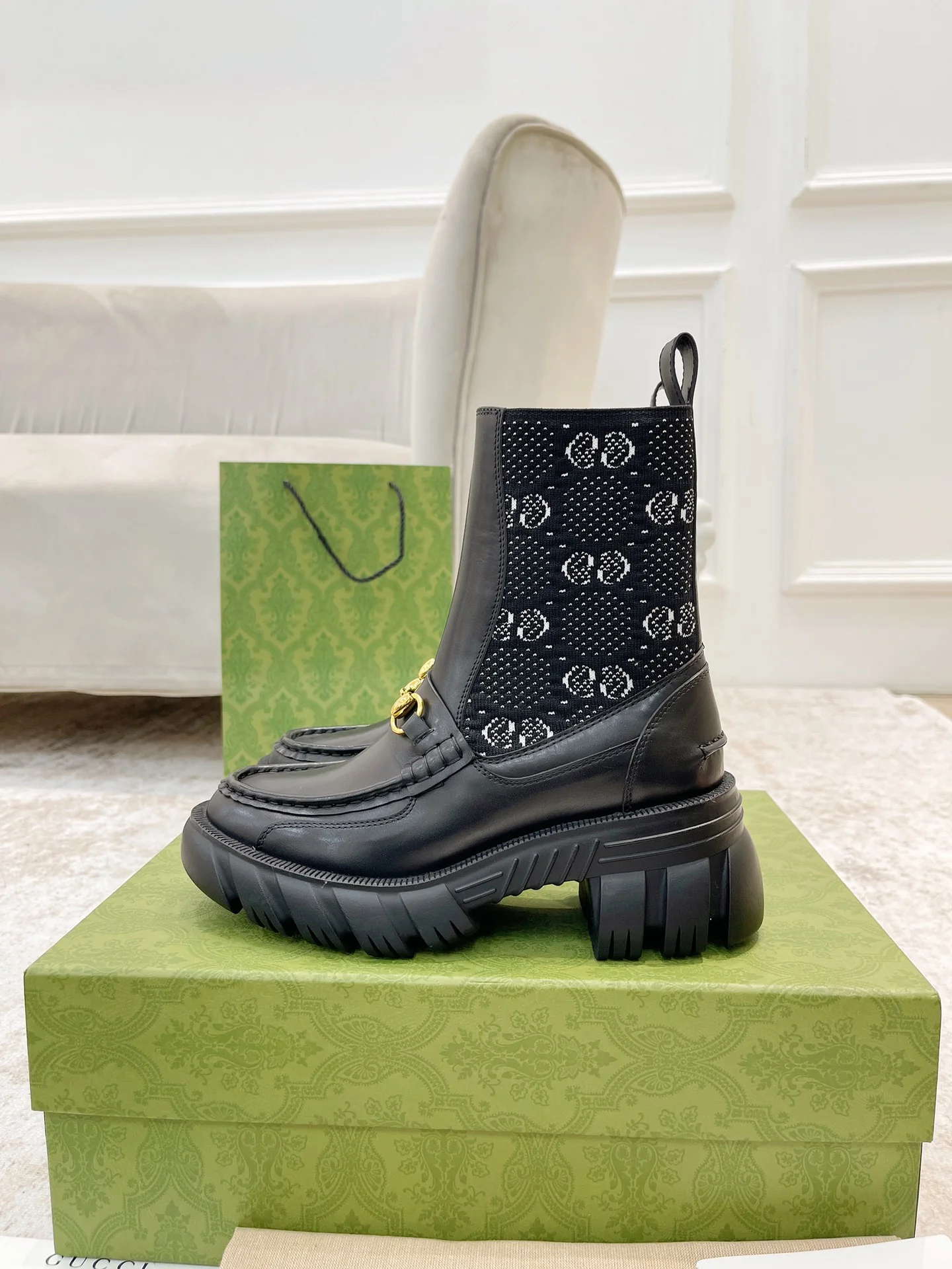 Ботинки Gucci 22ss Chelsea Loaf с эластичным поясом