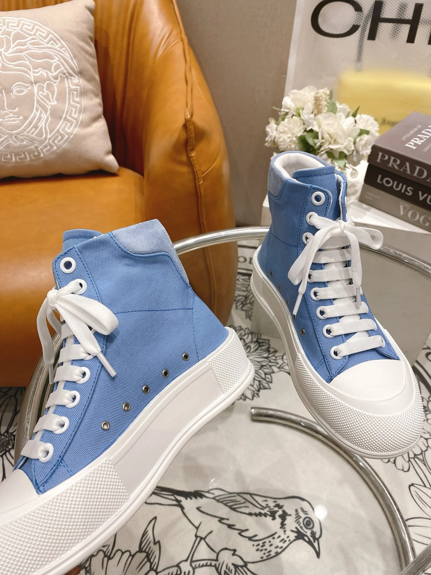 Кед на платформе McQueen - небесно-голубой