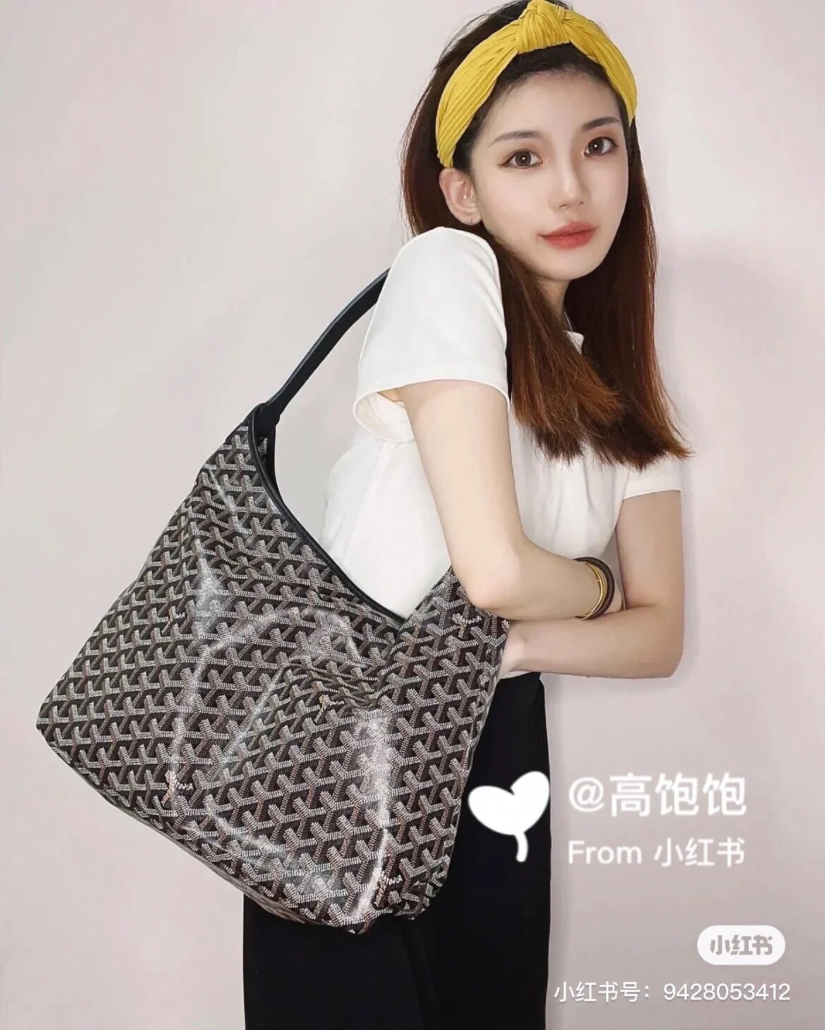 Сумка-тоут Goyard с монограммой, черная.