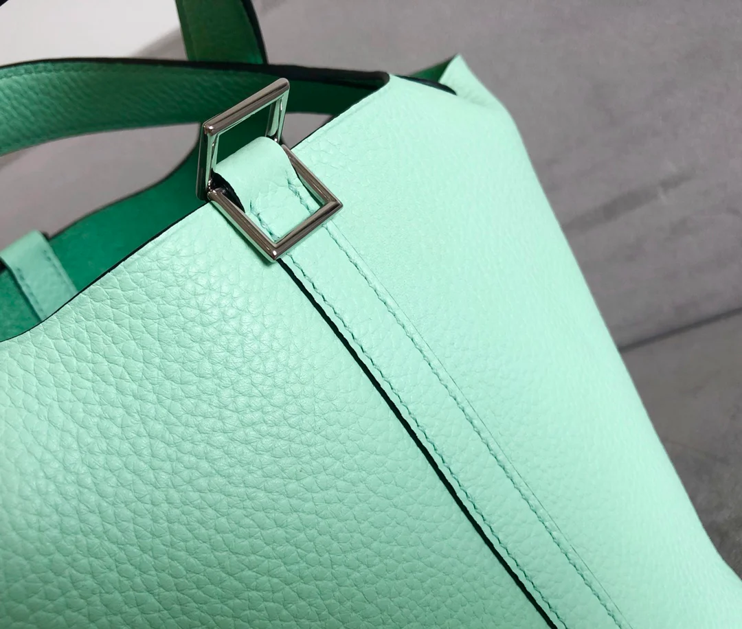 пряжка Hermes-пикотин-18-TC-мороженое зелено-серебряная