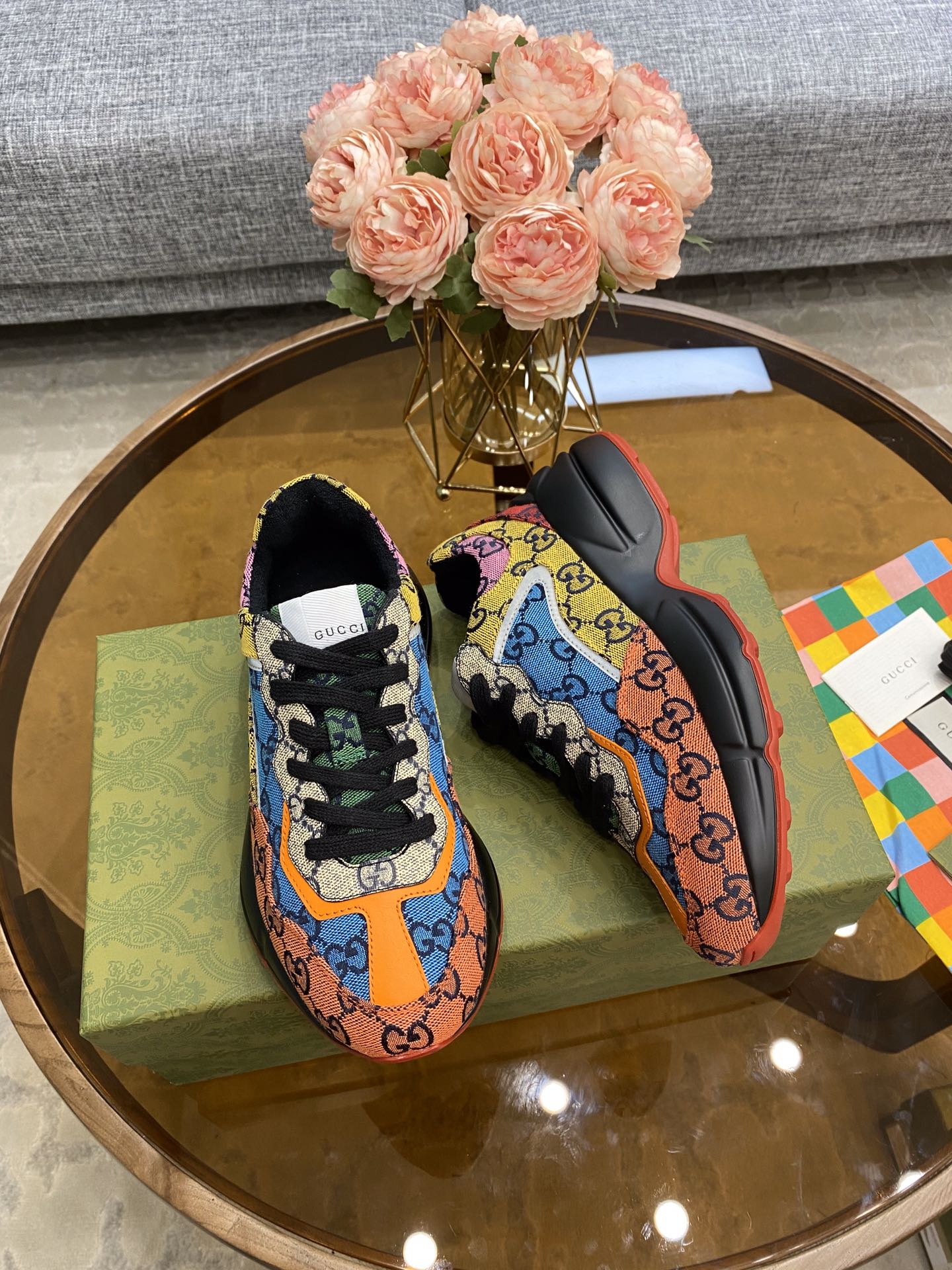 Массивные кроссовки Gucci - унисекс - 20