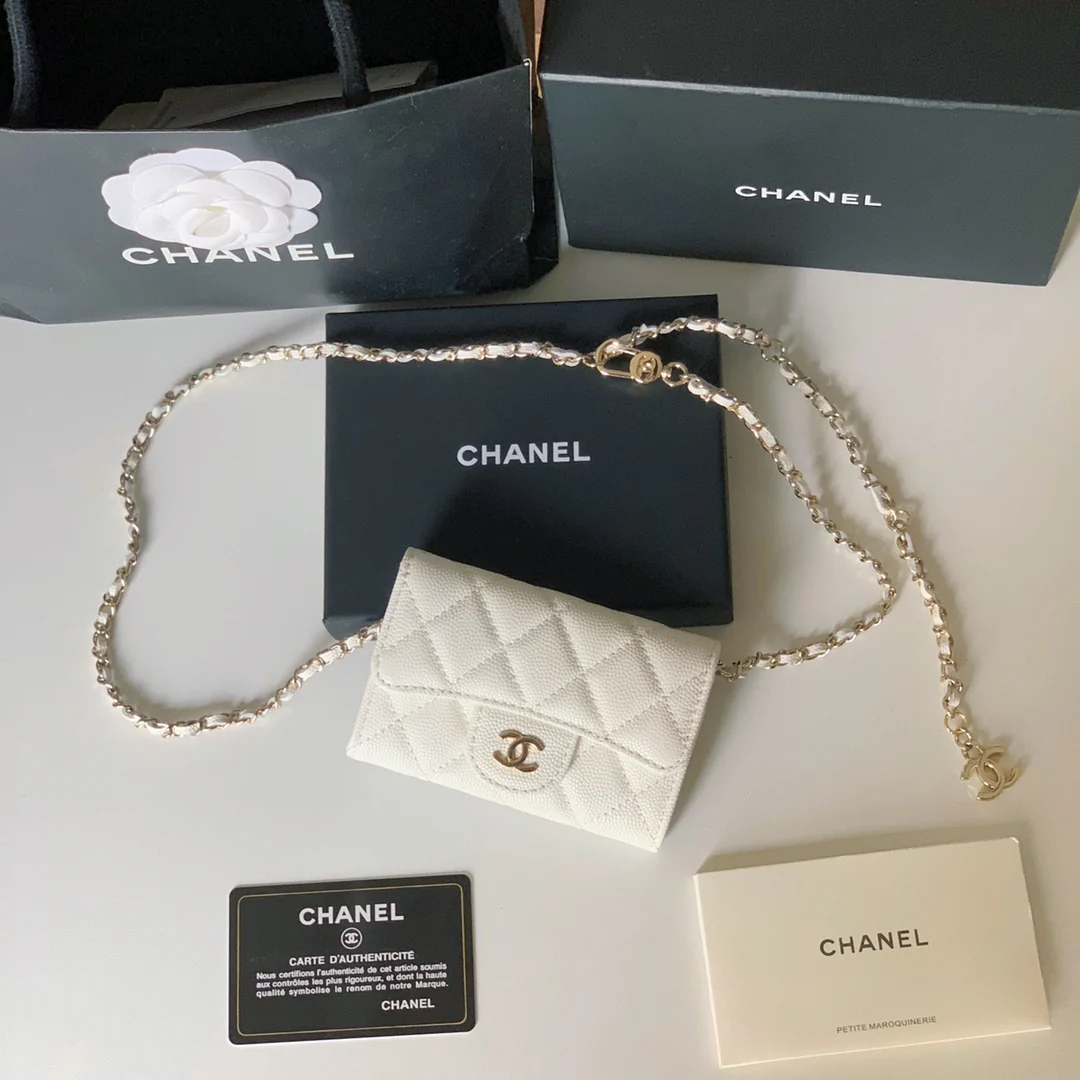 Кошелек для монет Chanel CF на цепочке - 2 шт.