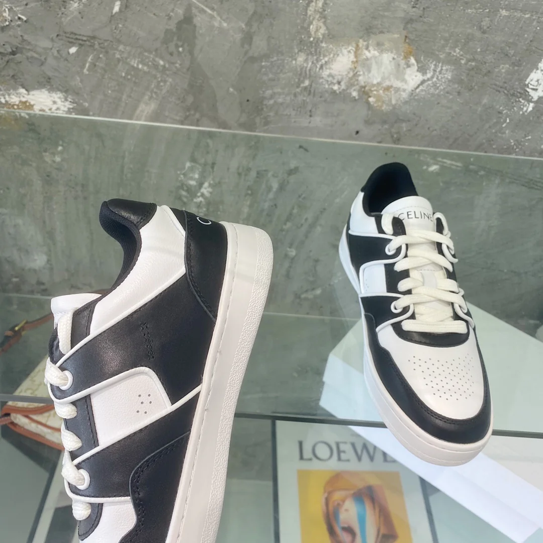 Новинка 2022 года от Celine - Белые кроссовки/Повседневная обувь - Унисекс - Черные