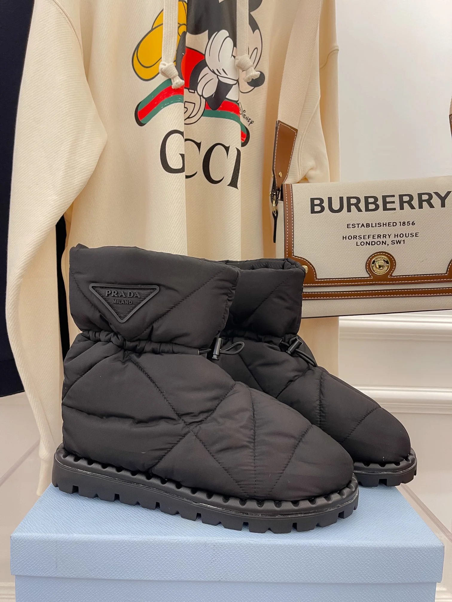 Обувь Prada - Prada - Самые продаваемые пуховые сапоги для снега - Серые