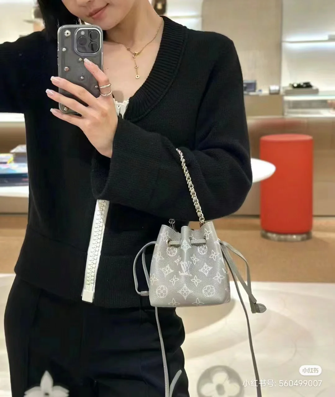 m82731-LV-Перфорированный градиентный мешок-ведро, серый