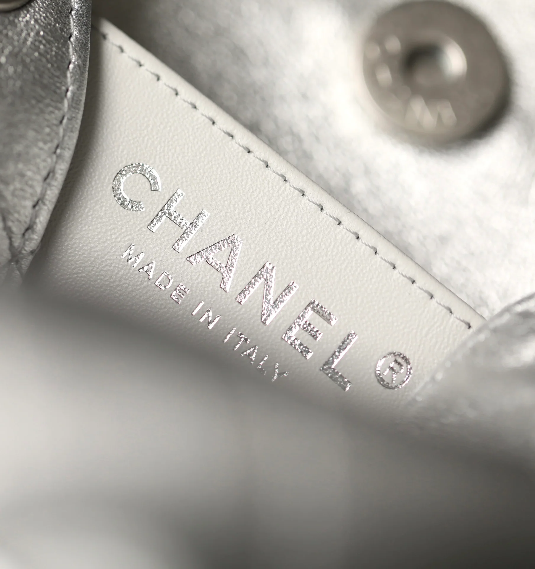 Рюкзак Chanel 25c на завязках - серебристый