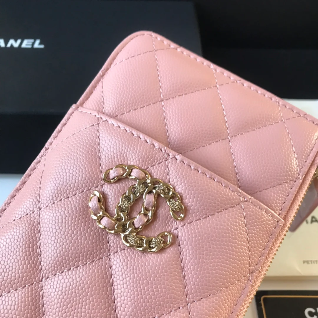 Chanel - Длинный кошелек/держатель для карт на молнии - Плоский длинный кошелек