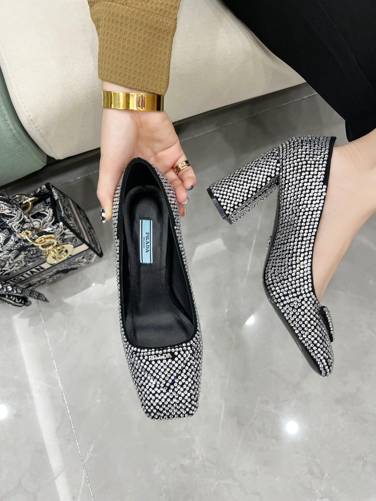 Туфли Prada - Prada - туфли на высоком каблуке, украшенные бриллиантами