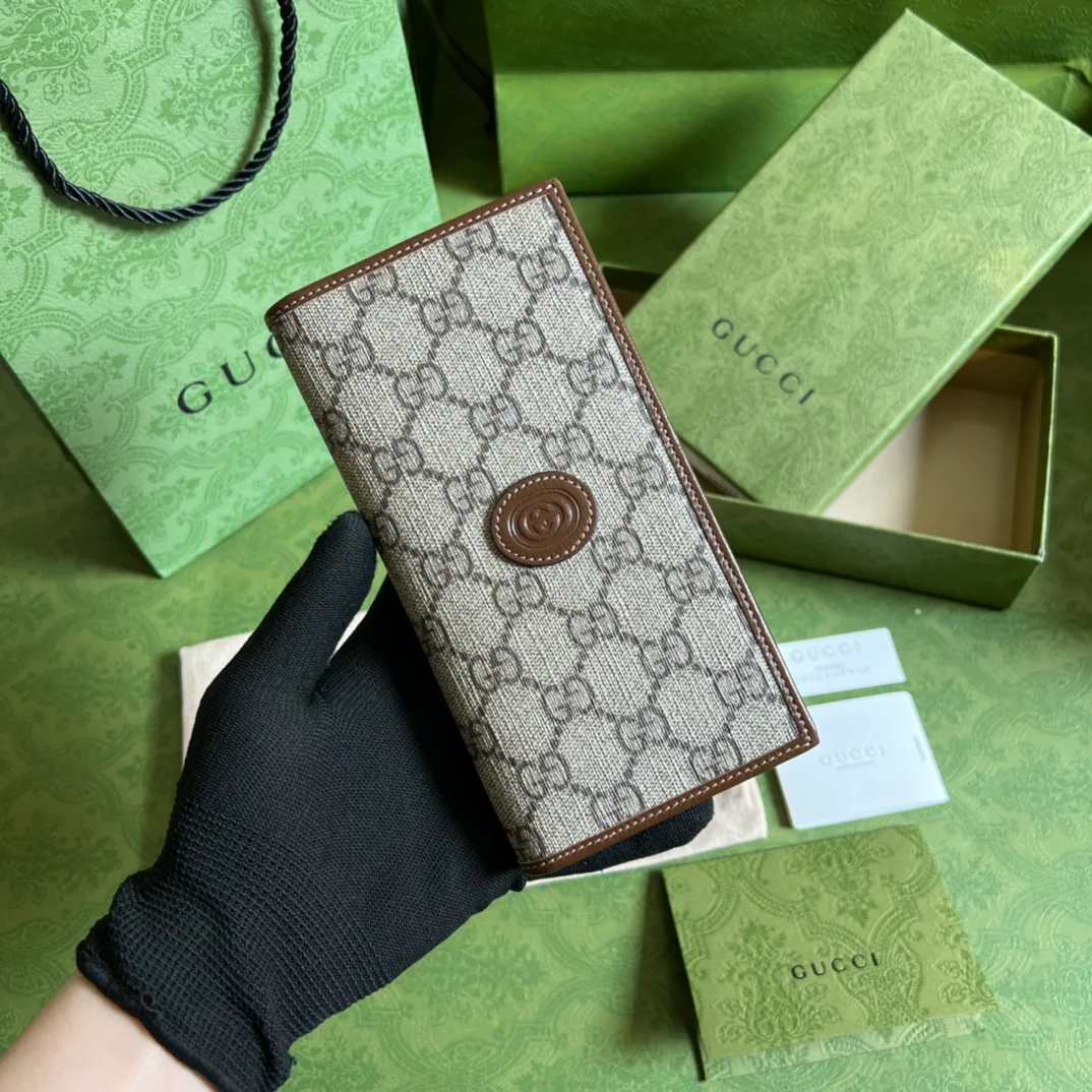 Gucci 经典老花长夹 男女同款