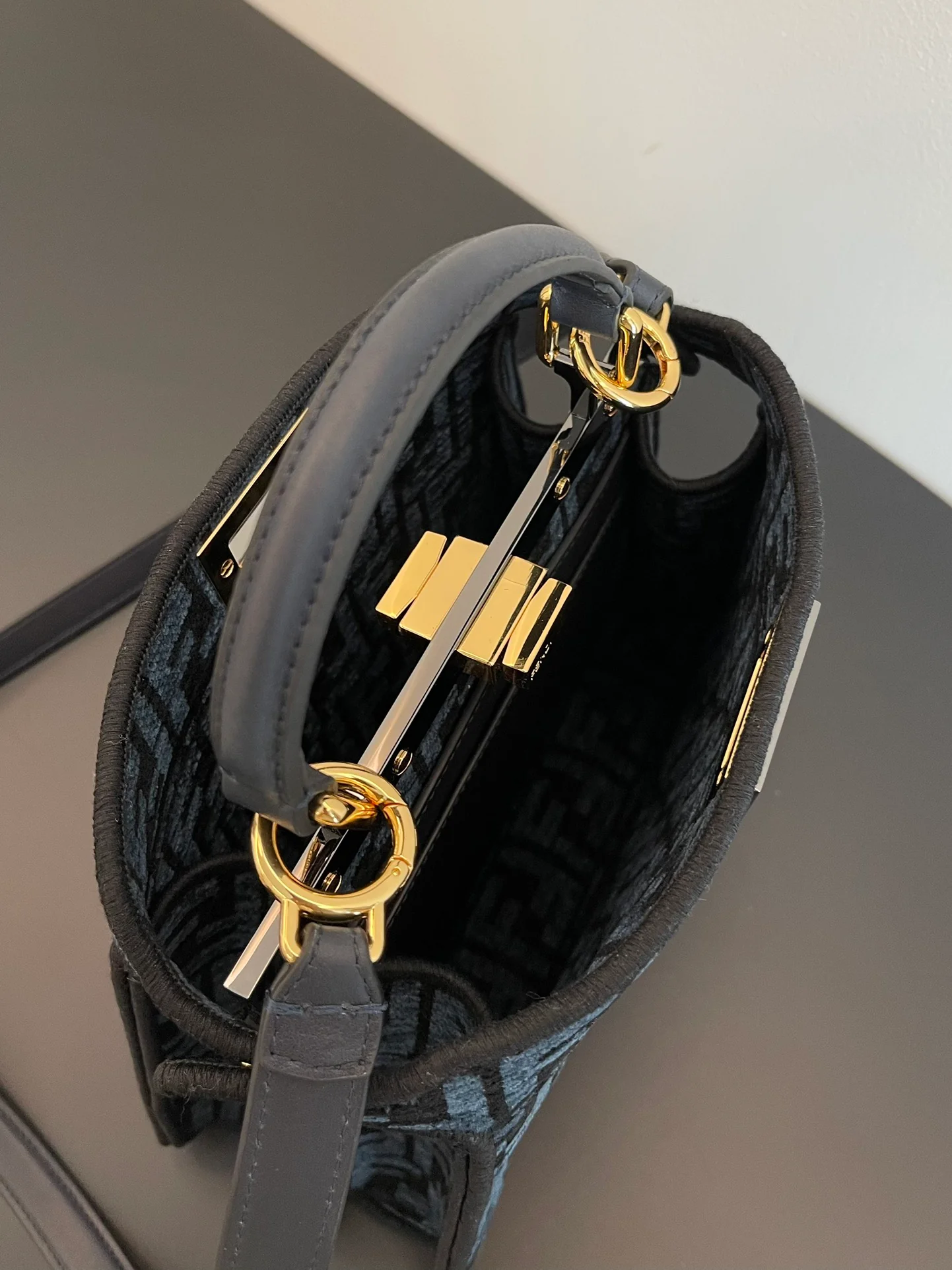 Fendi-peekaboo-i-see-u-Shenel Material-Small-Blue