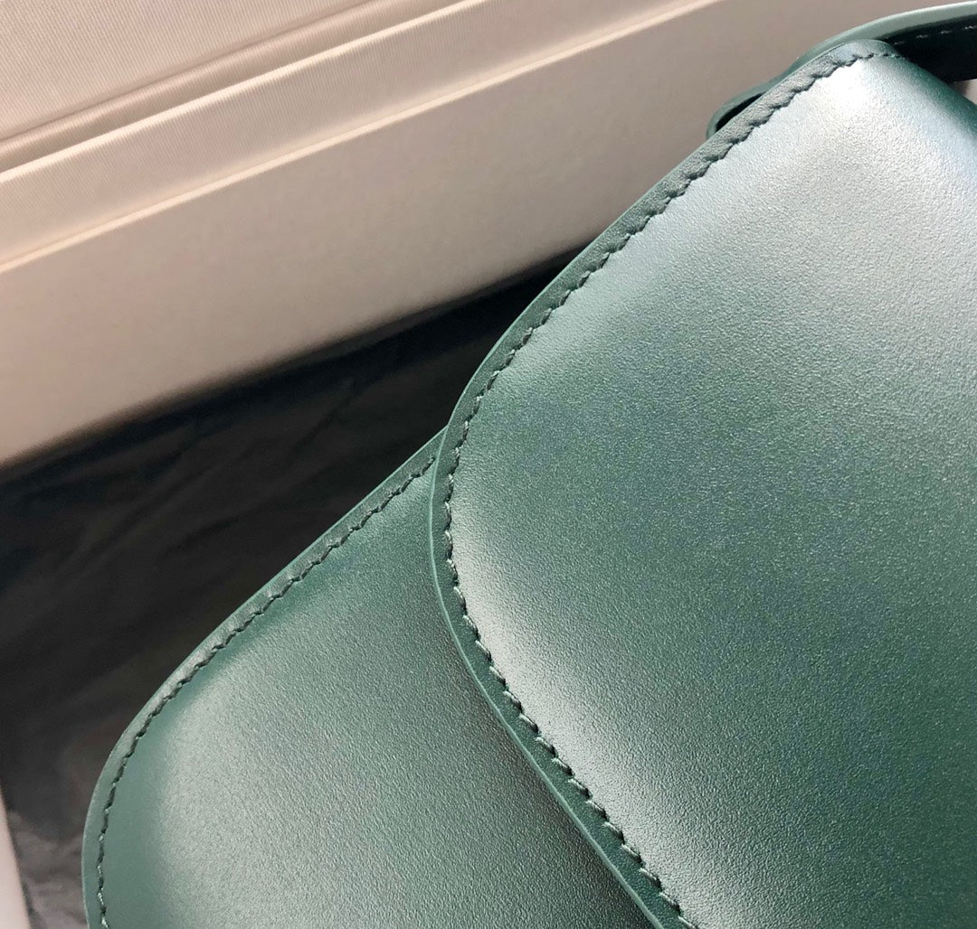 Celine Triomphe Medium Calfkin Dark Green