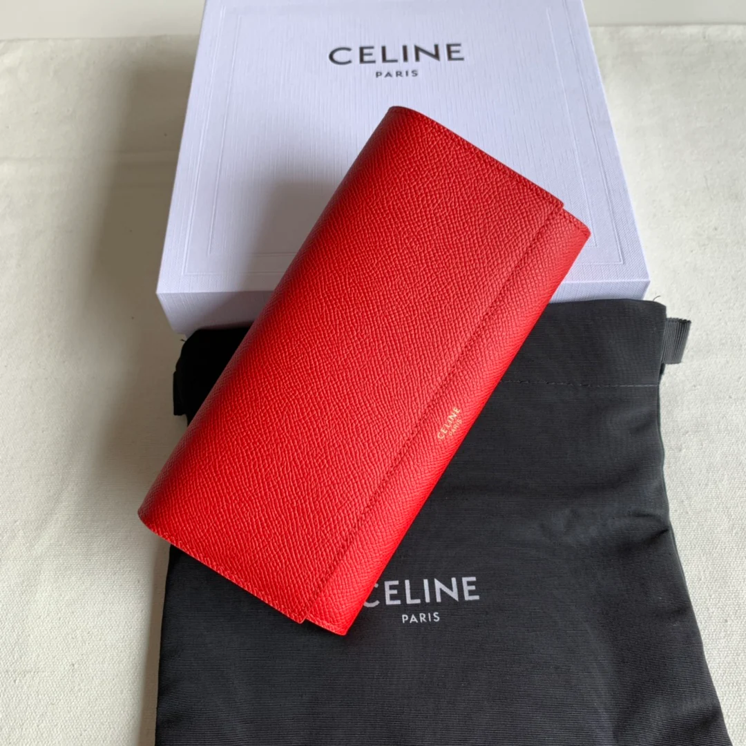 Кошелек-книжка Celine с принтом ?Красная пальма?