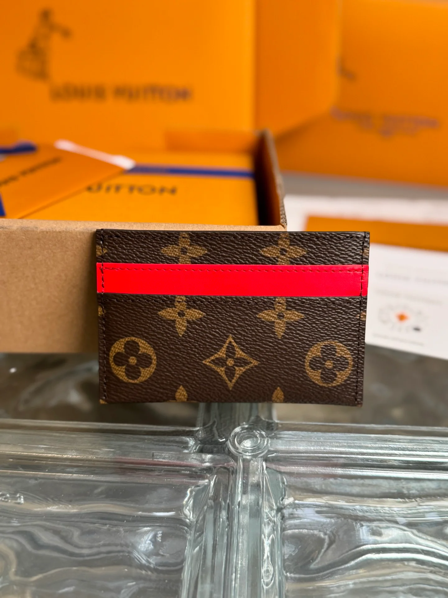 LV-m12840-monogram-macassar card holder-peach pink