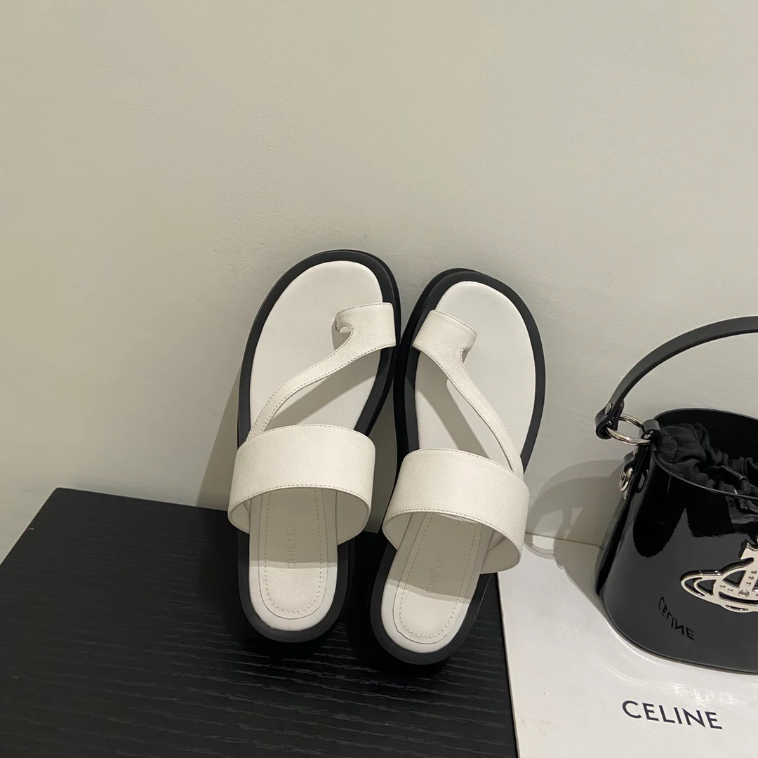 Тапочки Celine на платформе из овечьей кожи - 1