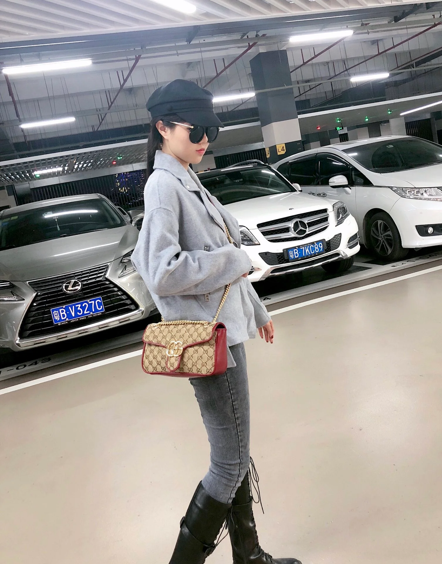 Сумка Gucci Marmont Medium 26 см, канвас, монограмма 1