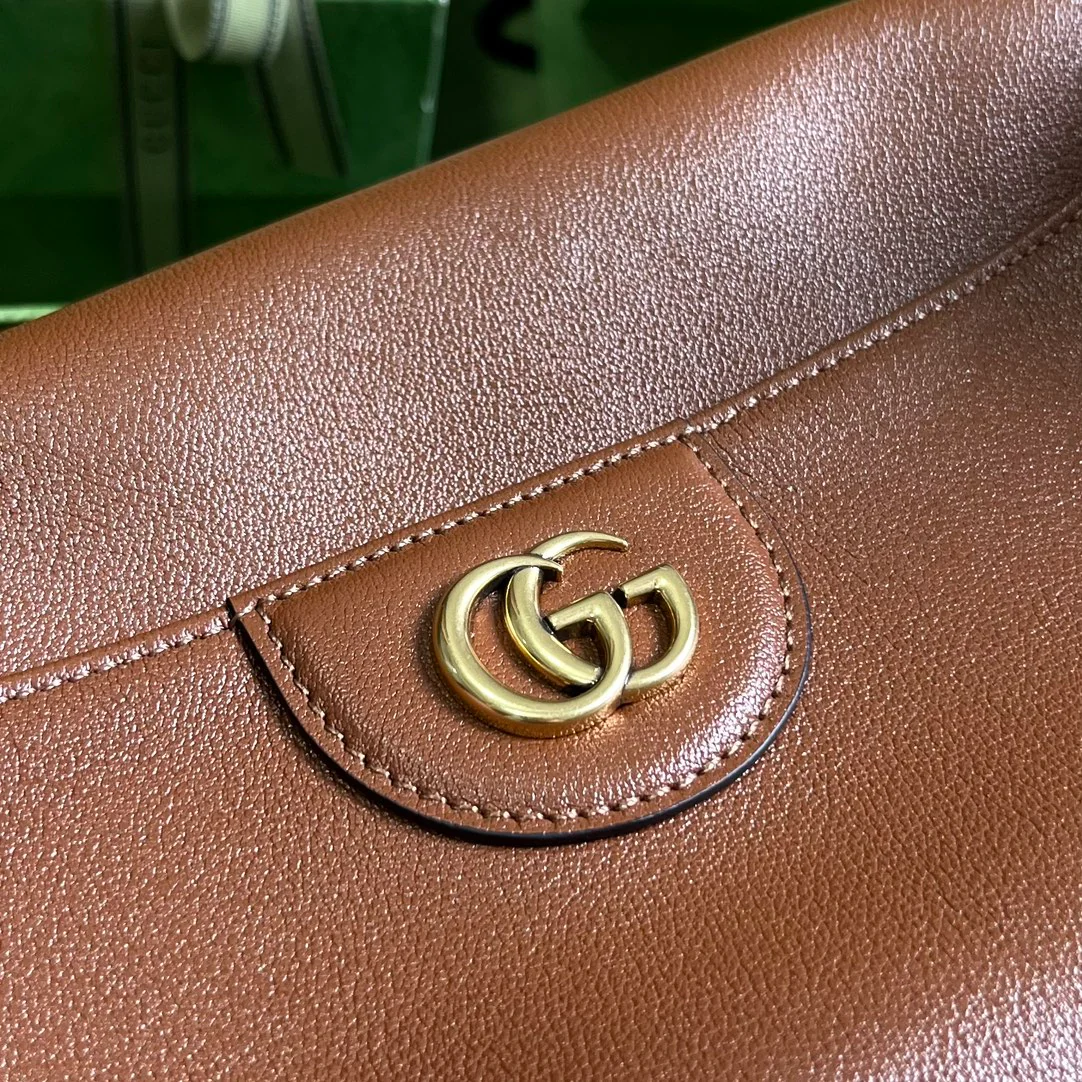Большая сумка через плечо Gucci Diana - коричневая