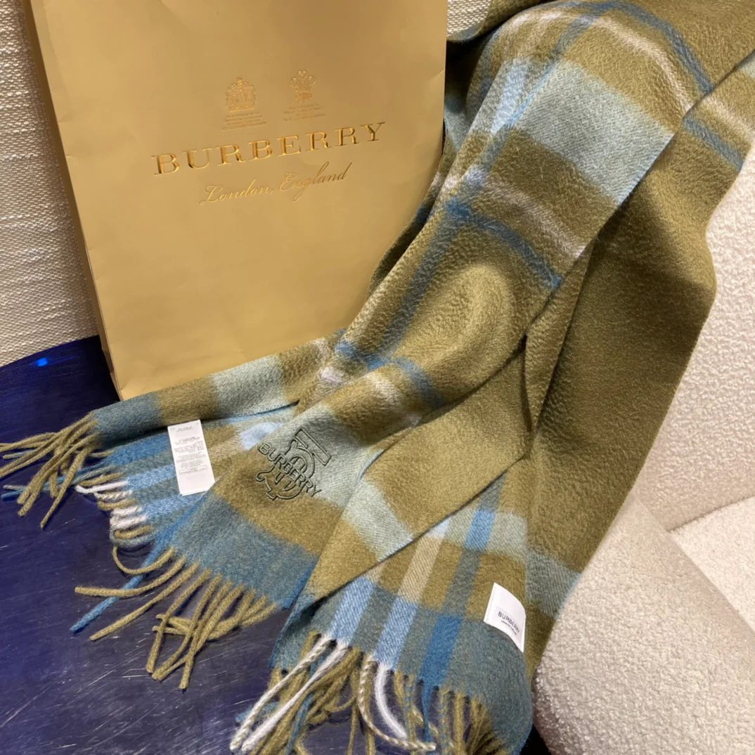 Кашемировый шарф Burberry из плотной волнистой ткани - мужской - коричневый