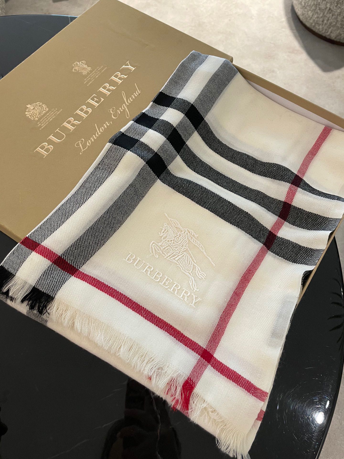 Шерстяной шарф Burberry в клетку - 70-200 см