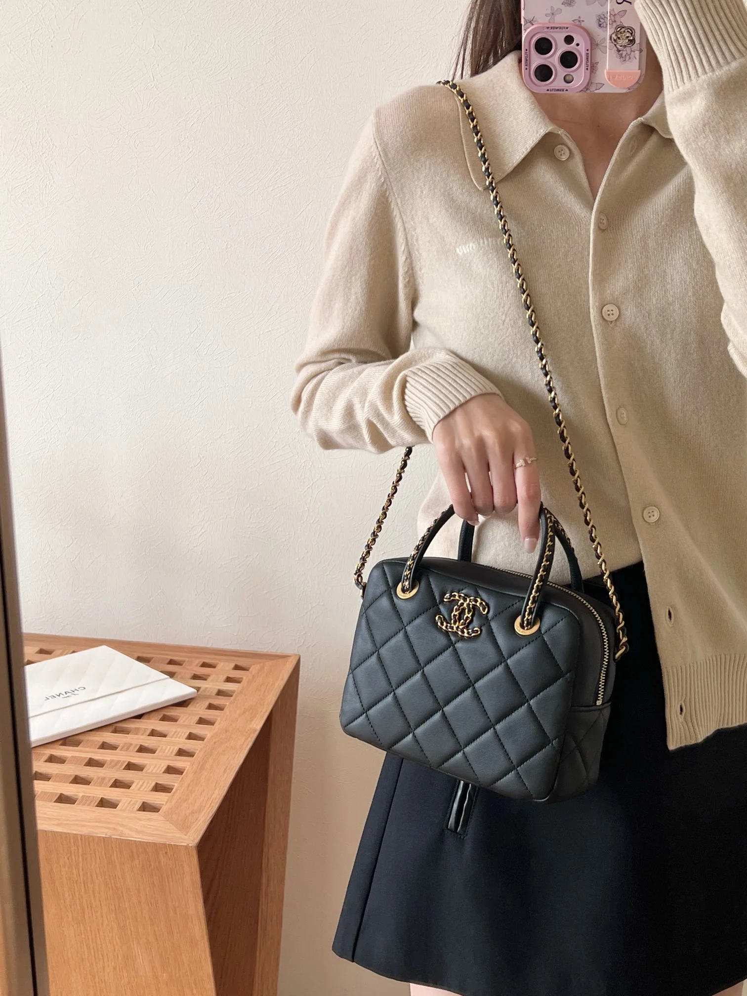 Сумка Chanel 25c - черная (19 см)