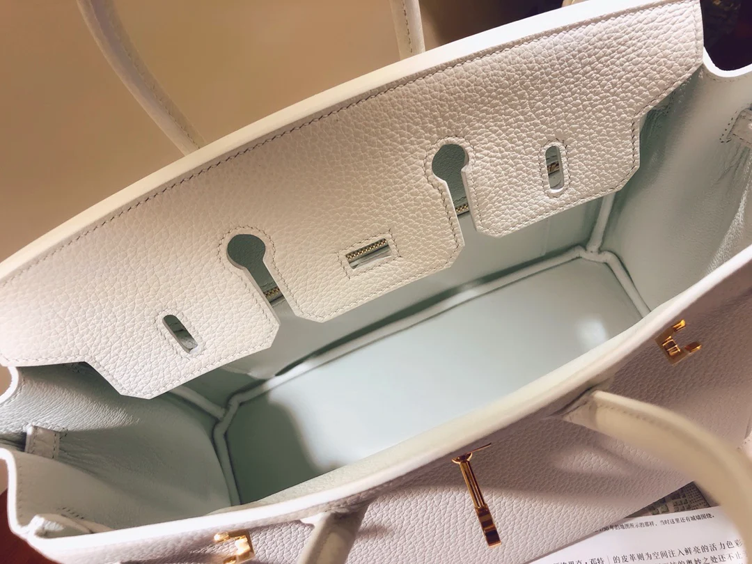 Hermes Birkin 25 Togo - Чисто-белый - Золотая фурнитура