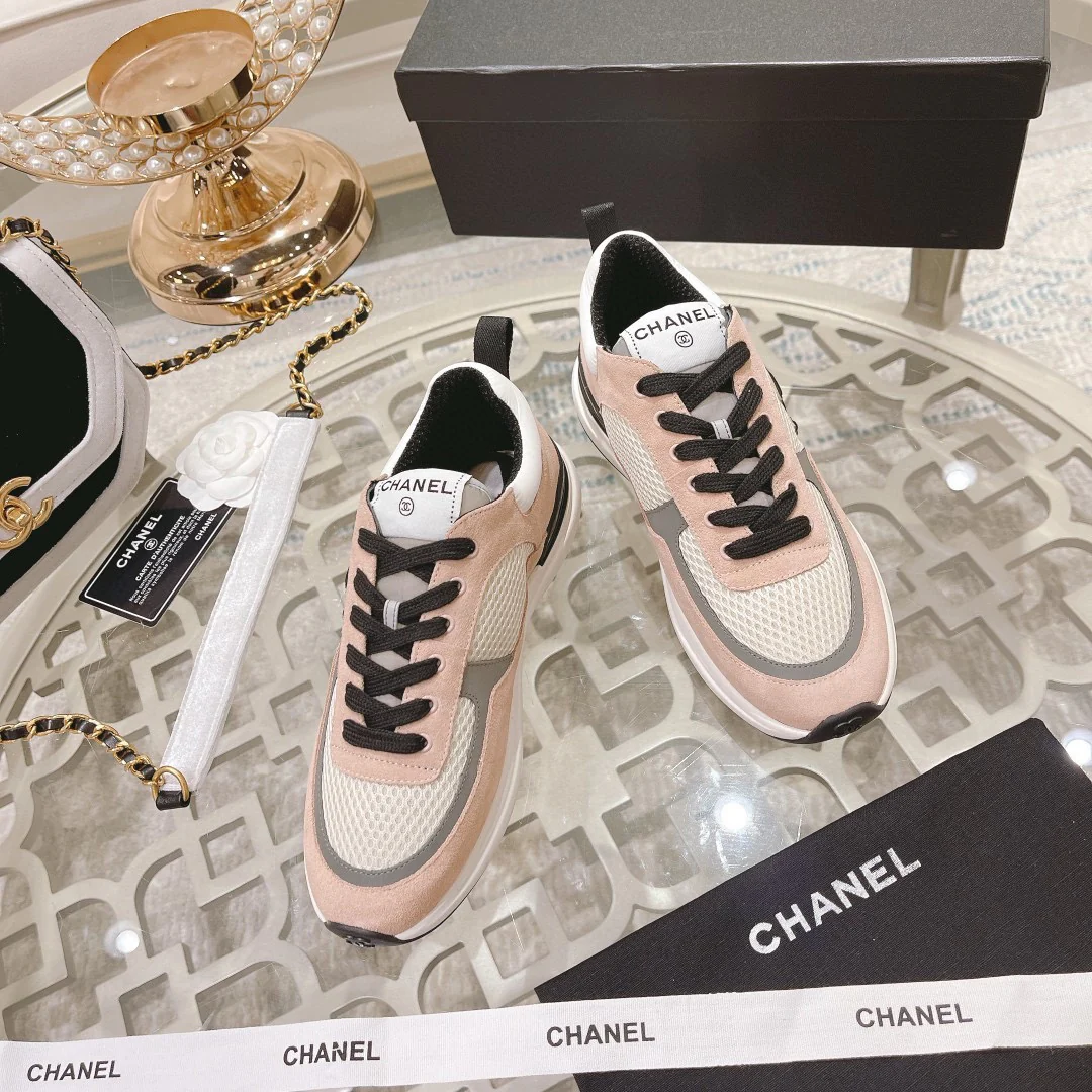 Классические спортивные повседневные туфли Chanel 22SS - розовые
