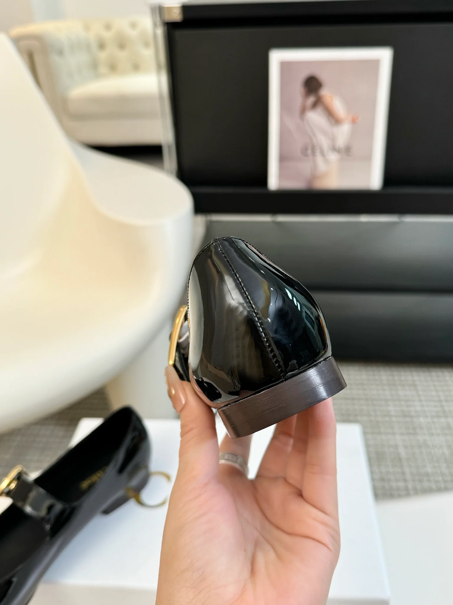 Туфли-мэри-джейн Chloe 2024 с квадратным носком - черные