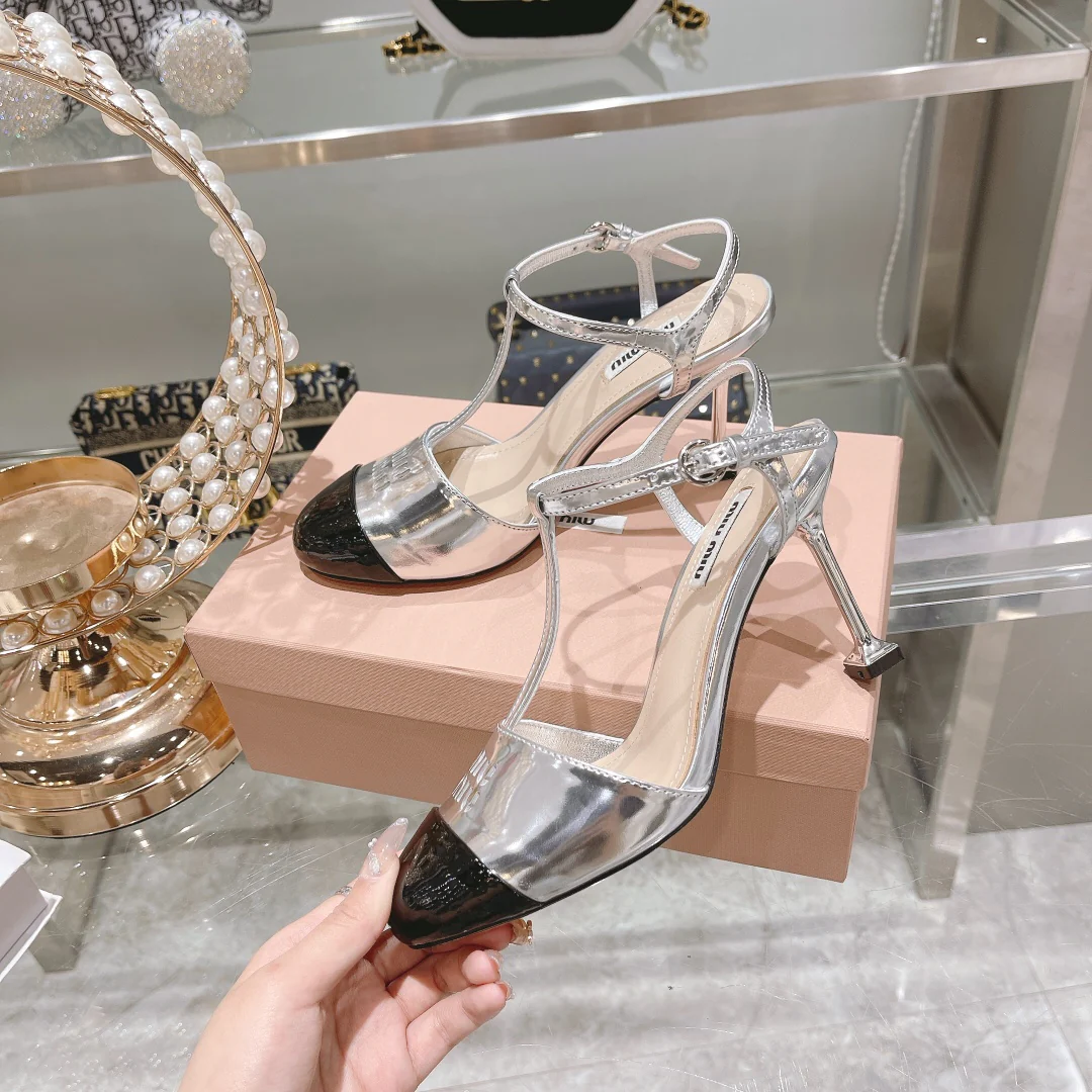 Miu Miu - Босоножки на шпильке с круглым носком