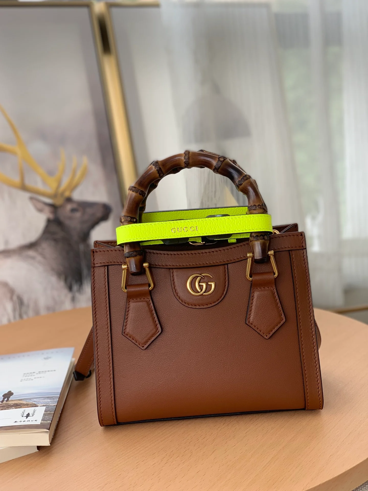 Мини-сумка-тоут Gucci из бамбука - 20-16-10 см - 1