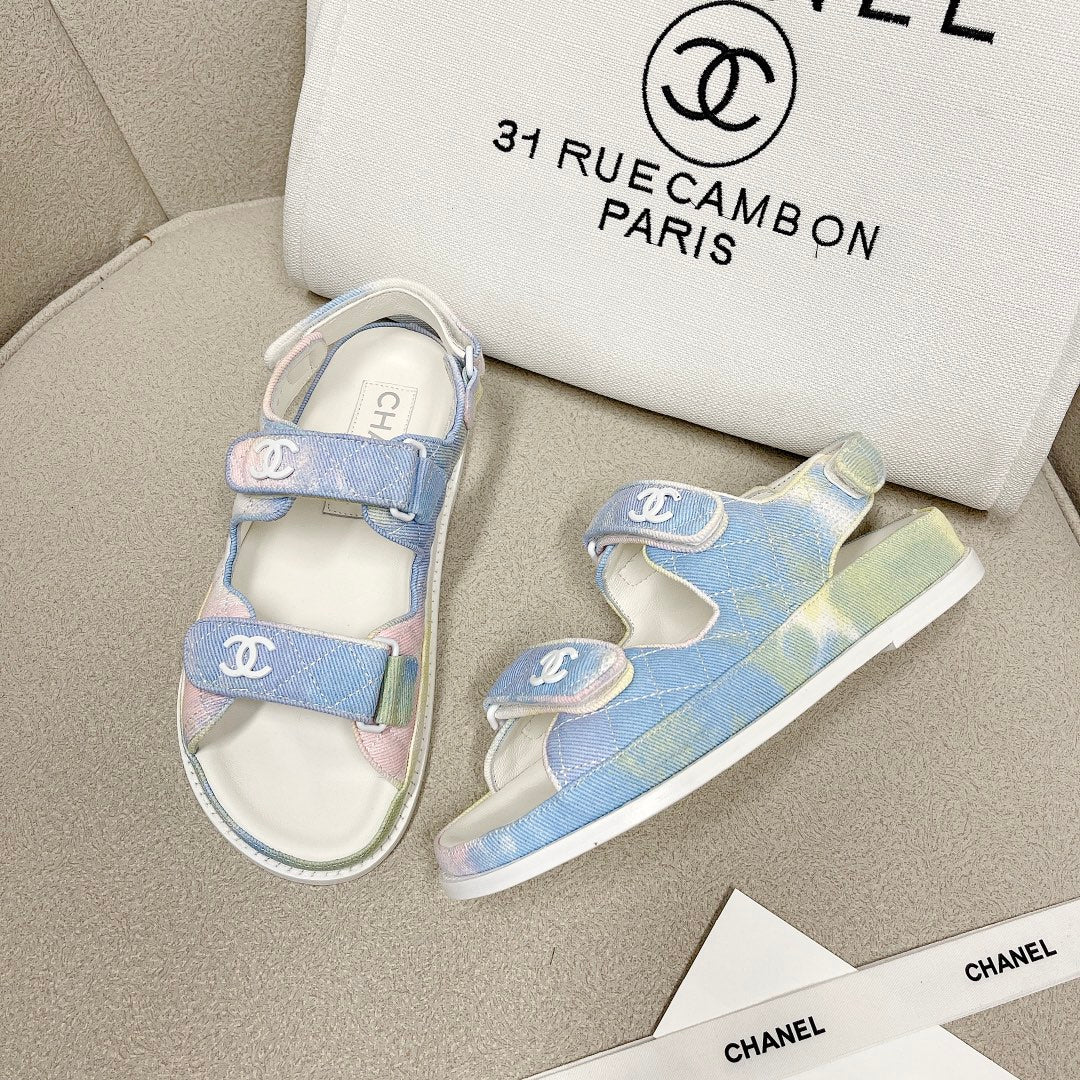 Chanel - Сандалии с градиентным клетчатым узором