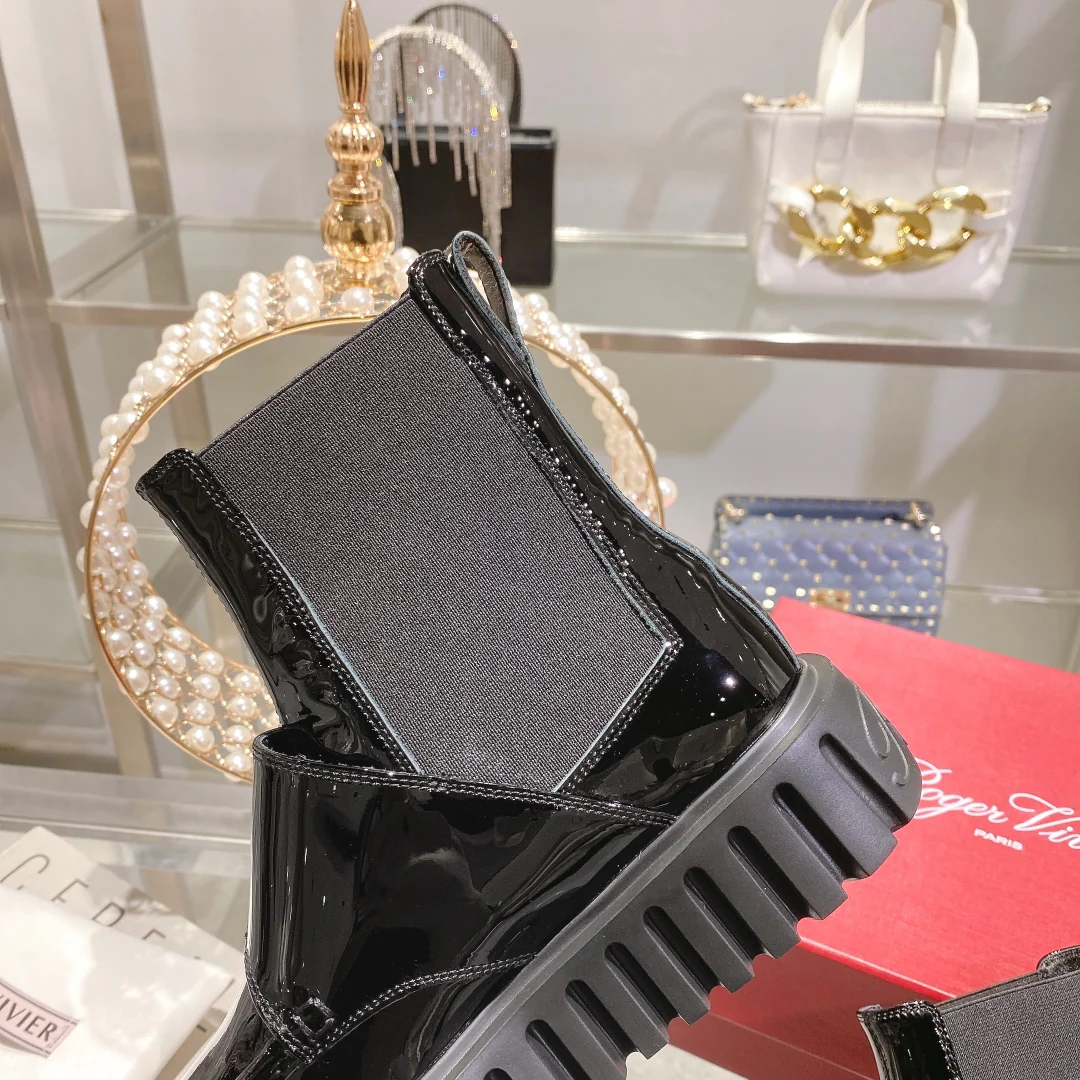 Ботильоны RV с пряжкой и стразами - черные