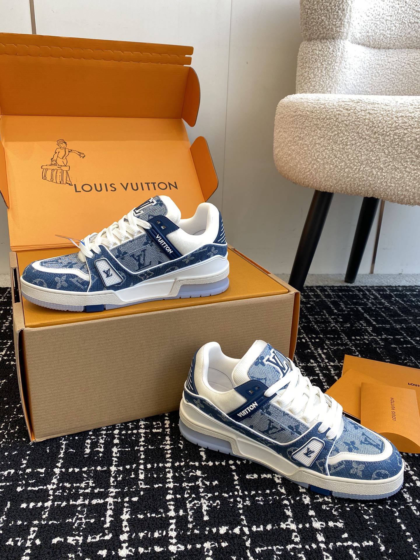 Скейтбордные кроссовки LV-2024 - синие