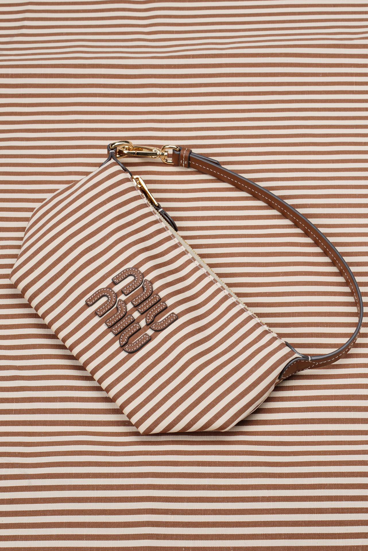 Косметичка/сумка для ланча Miu Miu из жаккардовой ткани - цвет хаки