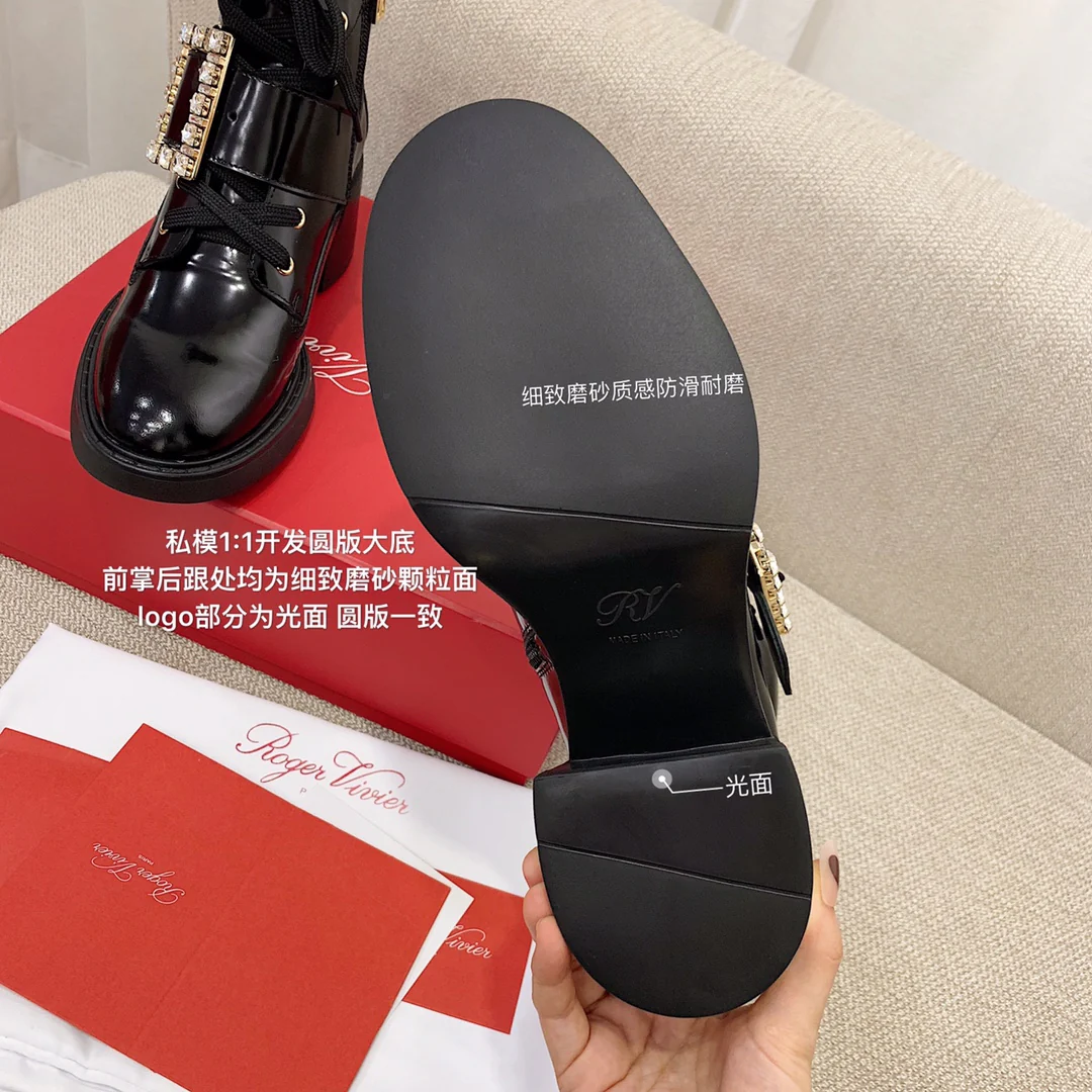 RV Shoes - 22ss - Ботильоны на массивном каблуке, украшенные стразами - Стиль Оуян Наны - 1