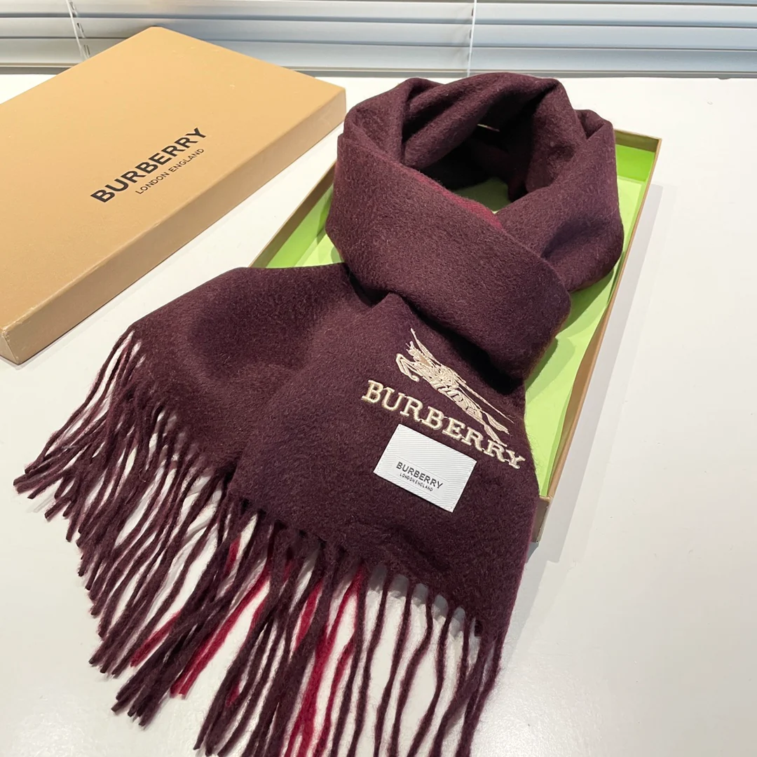 Кашемировый шарф Burberry в клетку - 32 см - 180 см