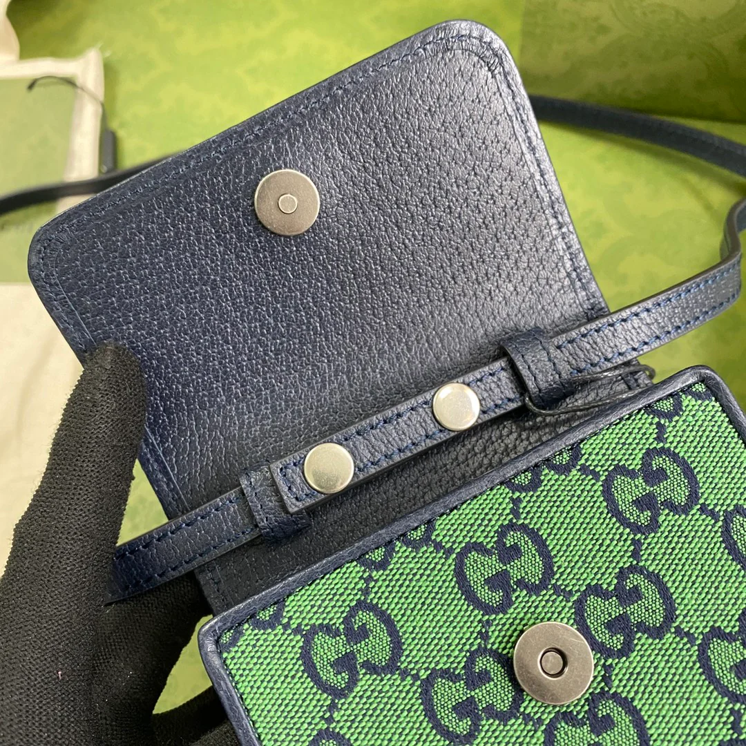 Сумка для мобильного телефона Gucci из серии Marmont — зеленая — 11-5-18-3-5 см