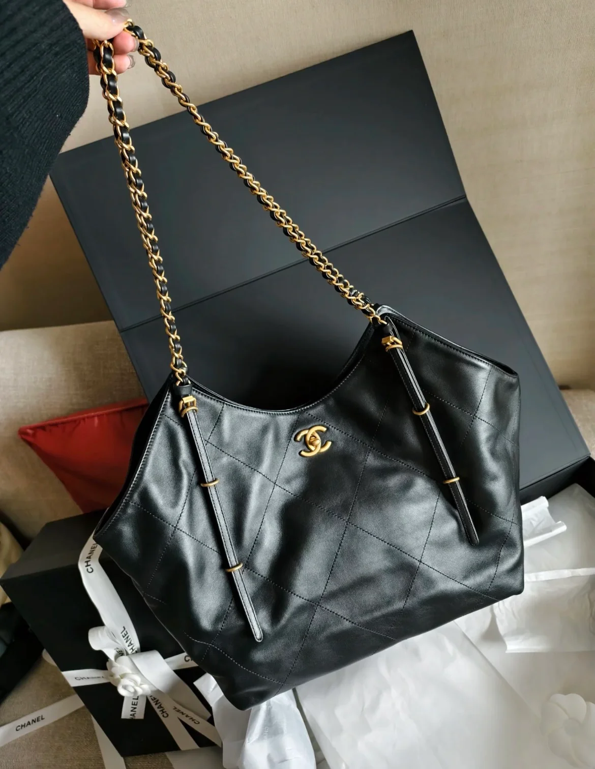 Большая сумка-шоппер 25s - черная