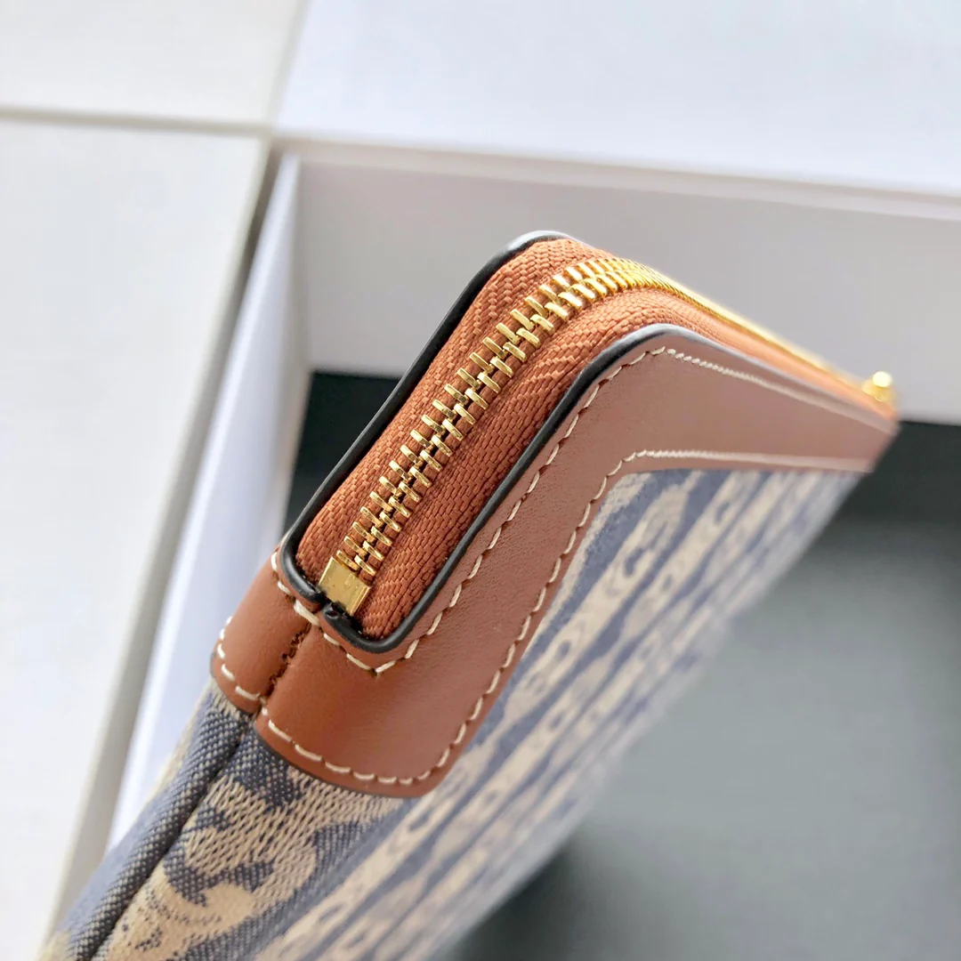 Маленький клатч Celine Maillon Triomphe Jacquard - темно-синий/желто-коричневый