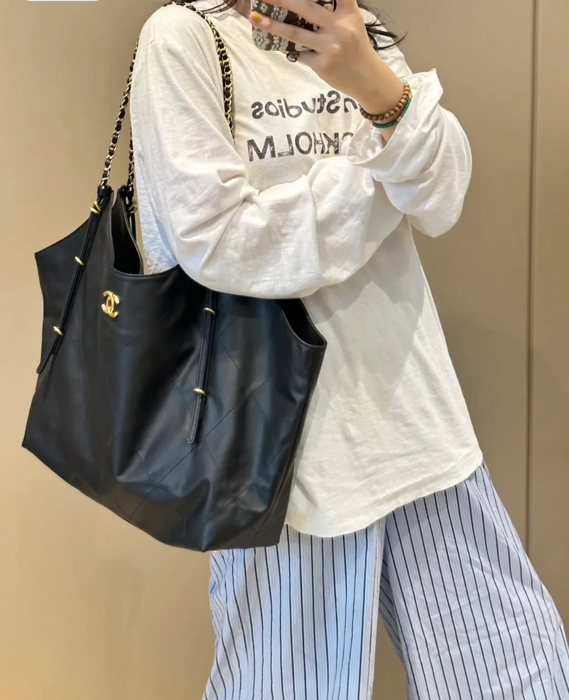 Большая сумка-шоппер 25s - черная