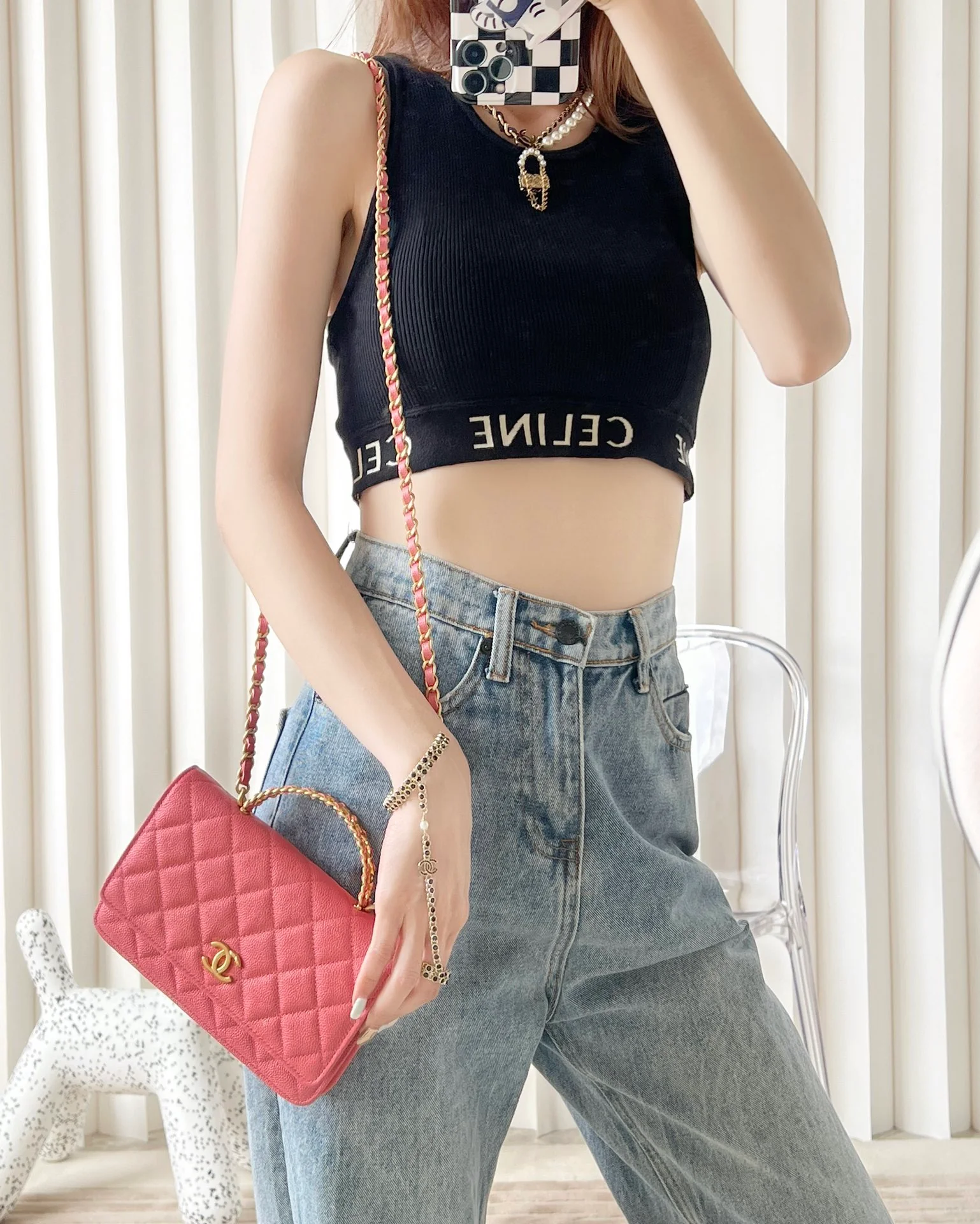 Ручка для письма Chanel 2022 WOC, розово-золотой шарик