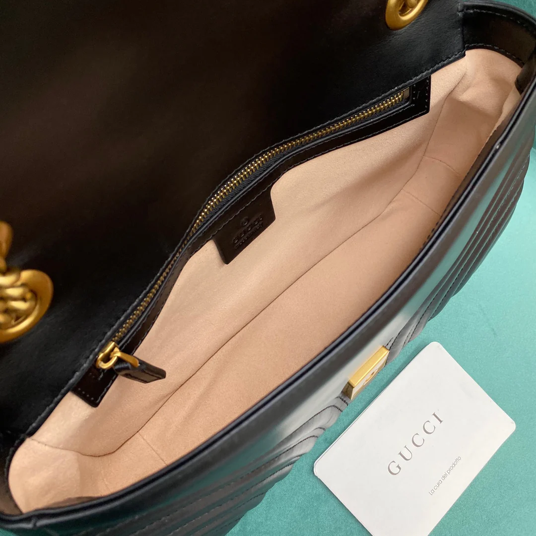 Gucci Marmont Black Medium 26cm - 26-7-5cm
