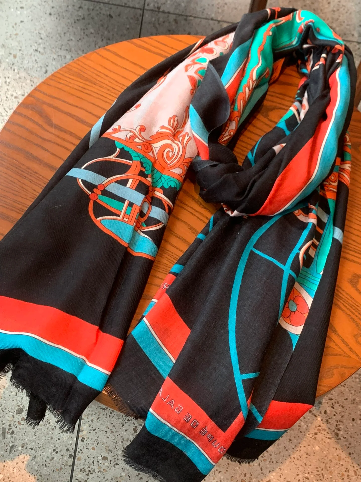 Кашемировый шарф Hermes - 110-200 см - 100% - Кашемир премиум-класса