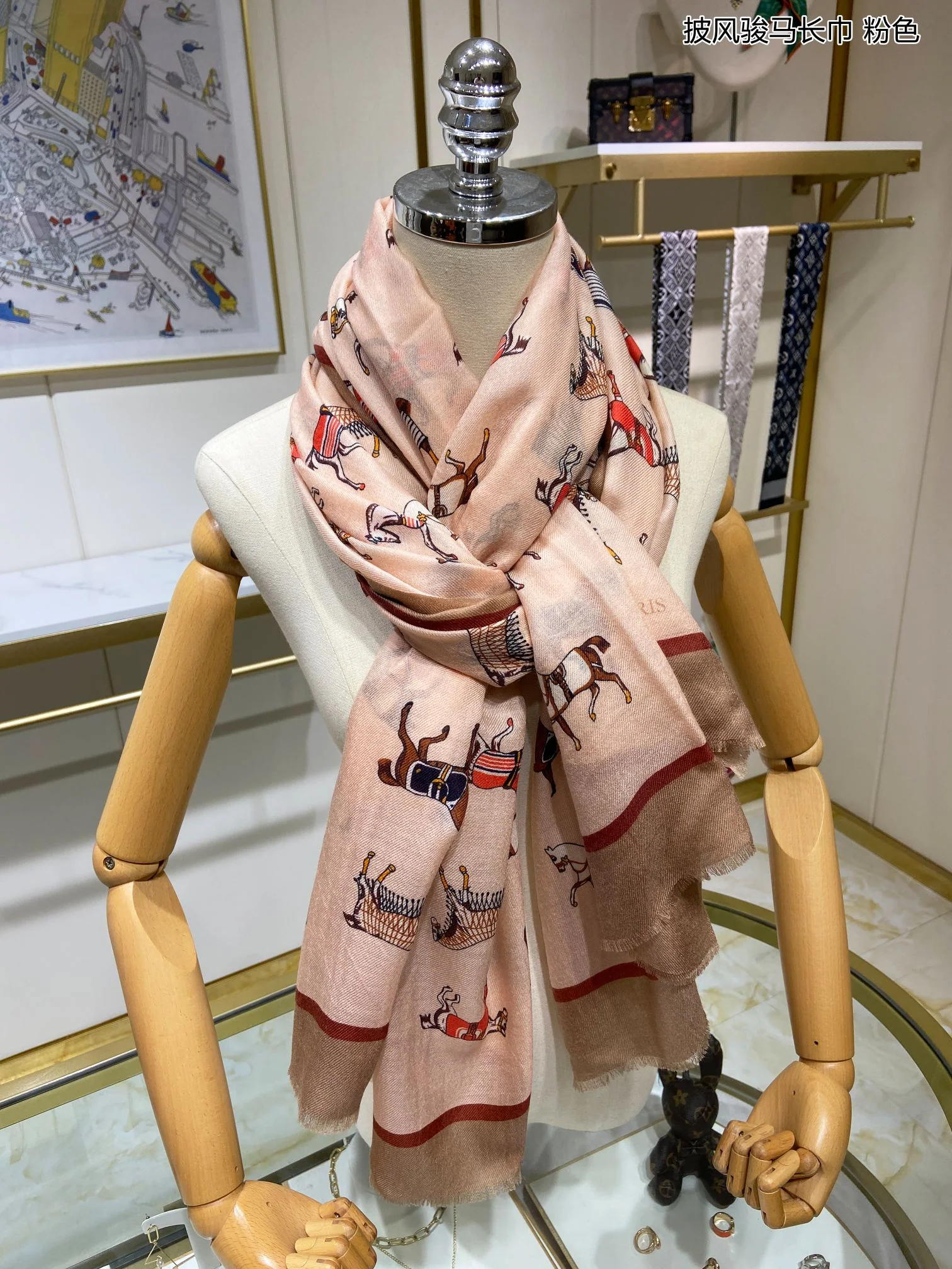 Hermes - Накидка с лошадью - 100-200 Длинный шарф - 100 - Отборный кашемир - 2